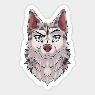 Confident / Cocky Expression Blue Merle Husky Sticker